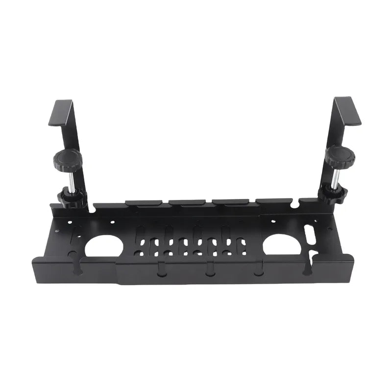 Cable rack fitted beneath a desk