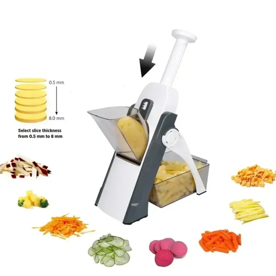 Vegetable cutter with collection container