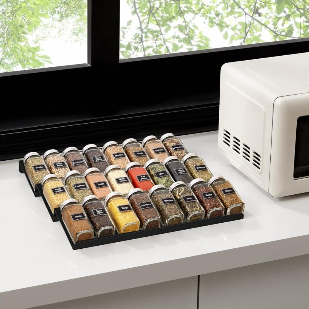 Spice drawer organiser on a countertop