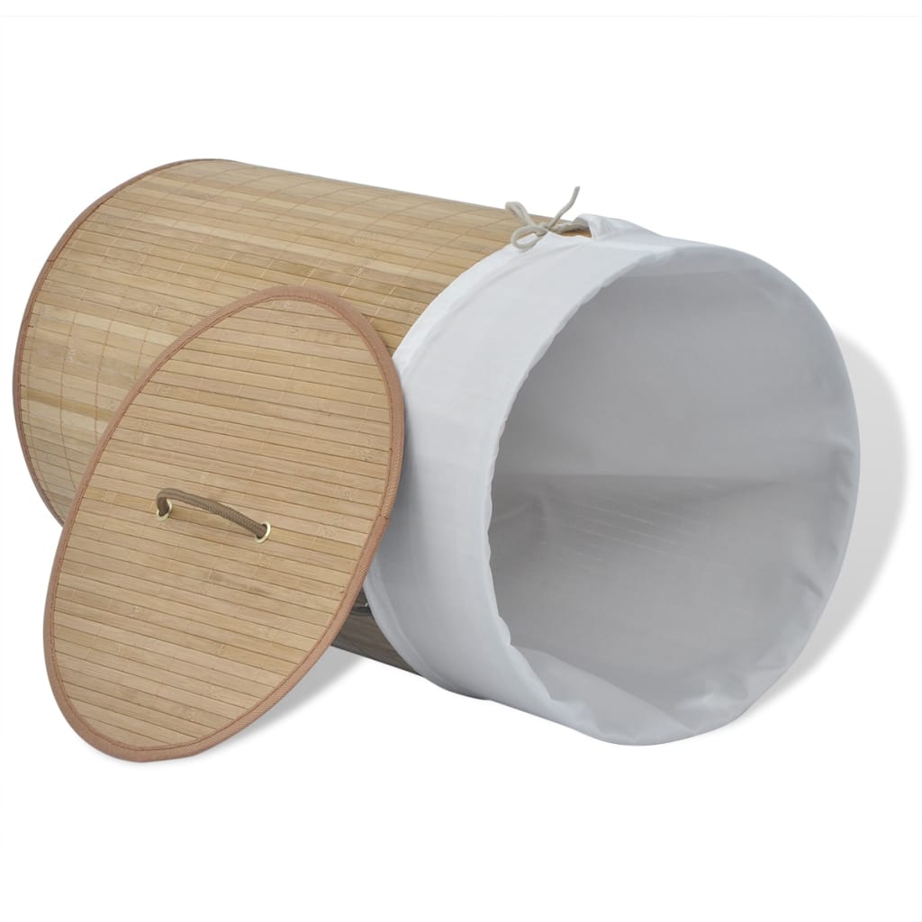 Laundry basket shown holding blankets